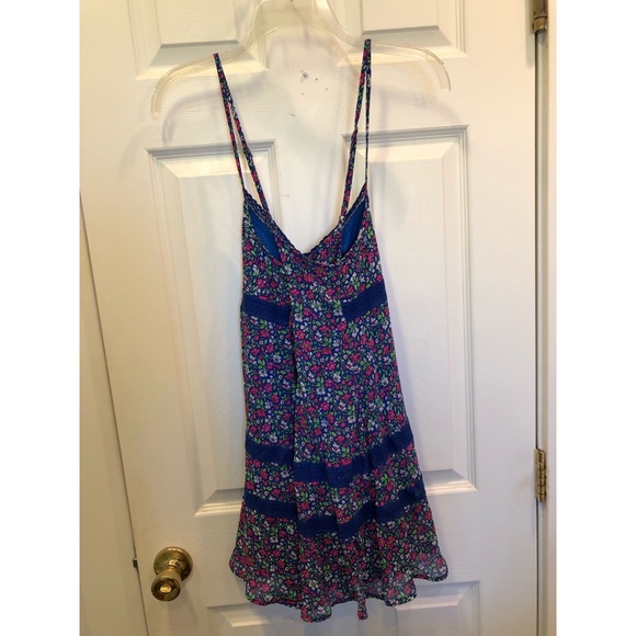 Floral Lace Trim Mini Dress - Picture 2 of 7